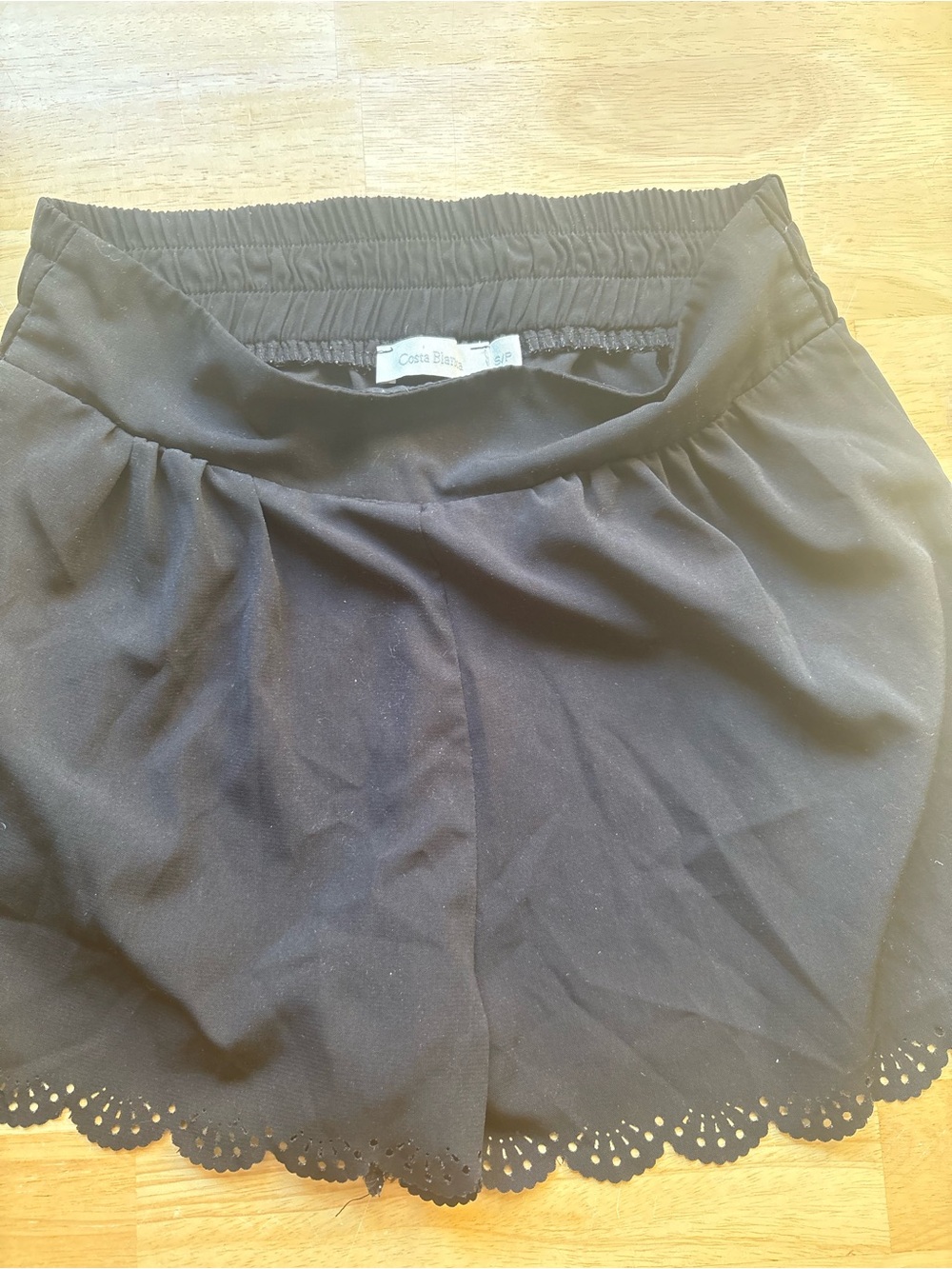 Costa Blanca Black Elastic Waist Pull-On Shorts